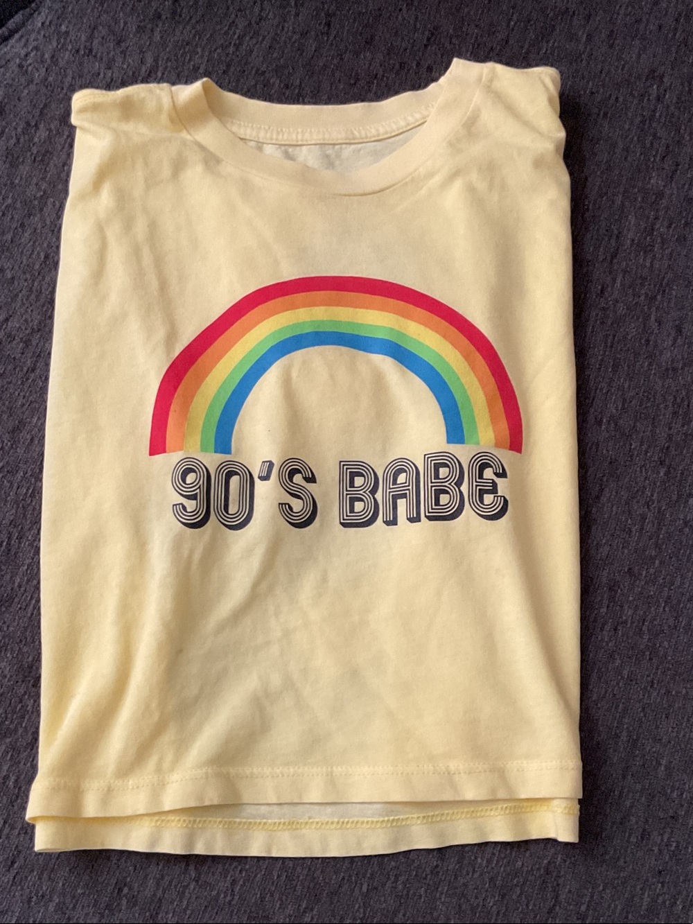 Women’s Yellow Rainbow Graphic Tee - '90s Babe